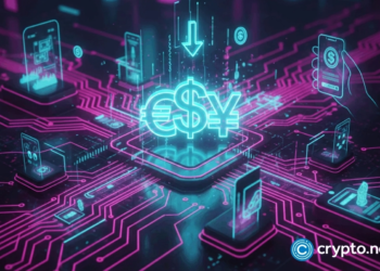 Ethereum blockchain network illustration with ETH price chart