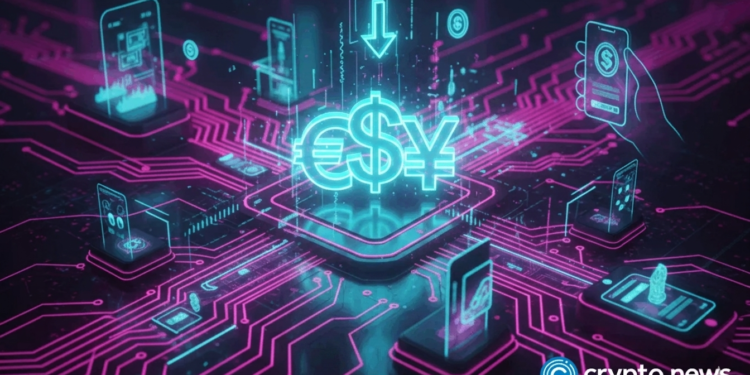 Ethereum blockchain network illustration with ETH price chart